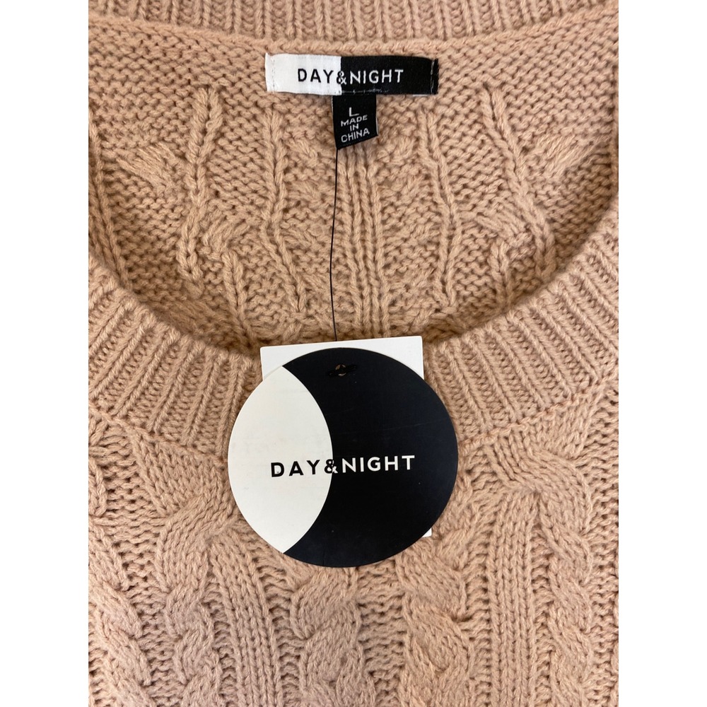 Day & Night Cable Knit Sweater Oversized Pullover Long Sleeve Top Large - Picture 2 of 3